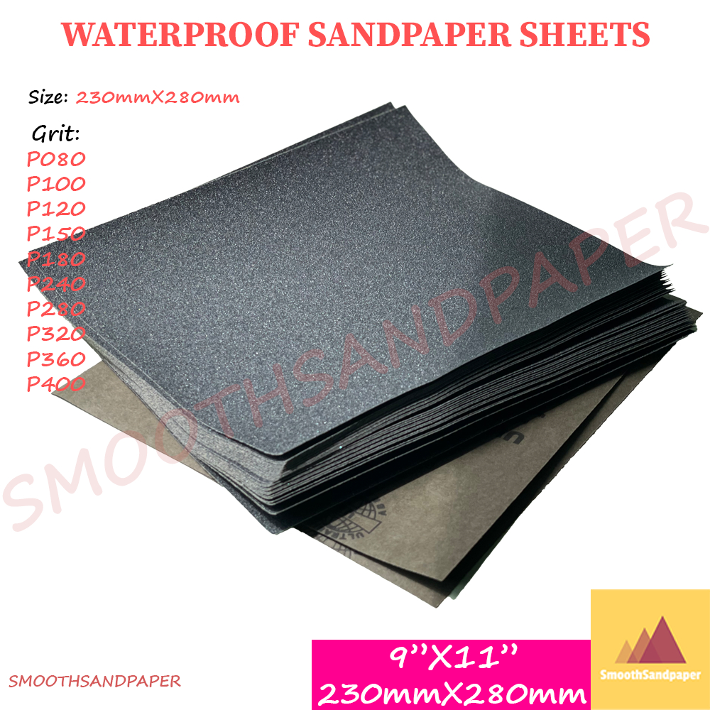 [Ready Stock] 100pcs Waterproof Sandpaper 9''x11'' | Kertas Pasir Kalis Air, Cat Kereta, Logam | 乳胶纸 耐水砂纸 image 2