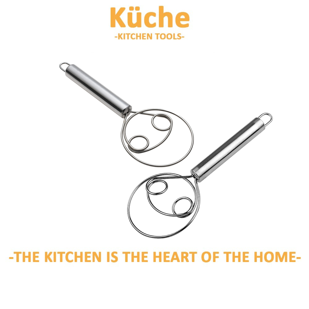 KUCHE Flour Dough Whisks Hand Mixer Stainless Steel Handheld Mixer Flour Dough Maker Minced Meat Stirrer Mixing Rod 不锈钢