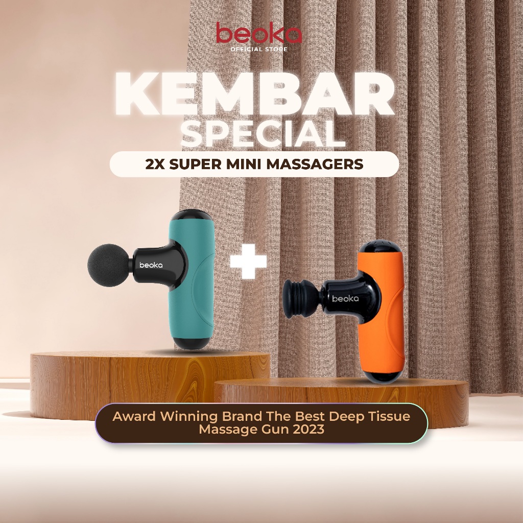 (Kembar Deal) Beoka Massage Gun Super Mini Q1/C1 / Mini L2 / M2 Pro Fascial Massager Mesin Urut 按摩枪