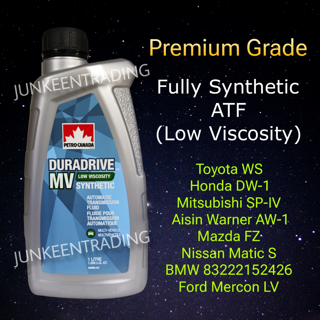 Petro-Canada Duradrive Low Viscosity MV Synthetic ATF (1L) Toyota WS Honda DW1 Nissan Matic S Ford Mercon LV