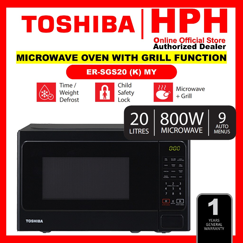 Toshiba Microwave Oven (20L) MWP-MM20P(WH) / MW-MG20P(BK) / ER-SGS20(K)MY / SGS20