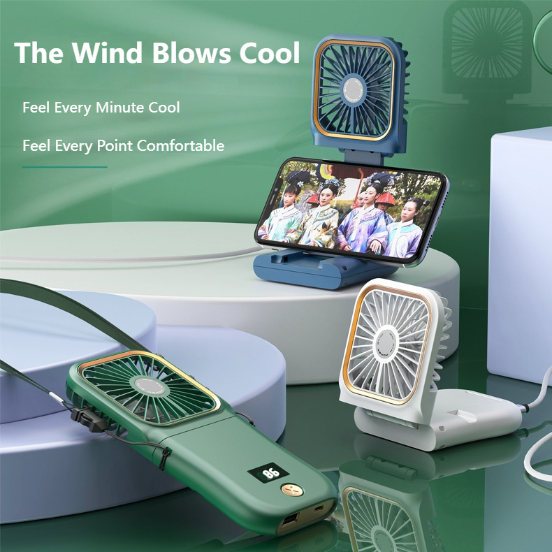 Kipas Power Bank USB Mini Fan Multifunctional foldable Portable Fan Handheld Fan Folding Usb Fan Kipas Angin