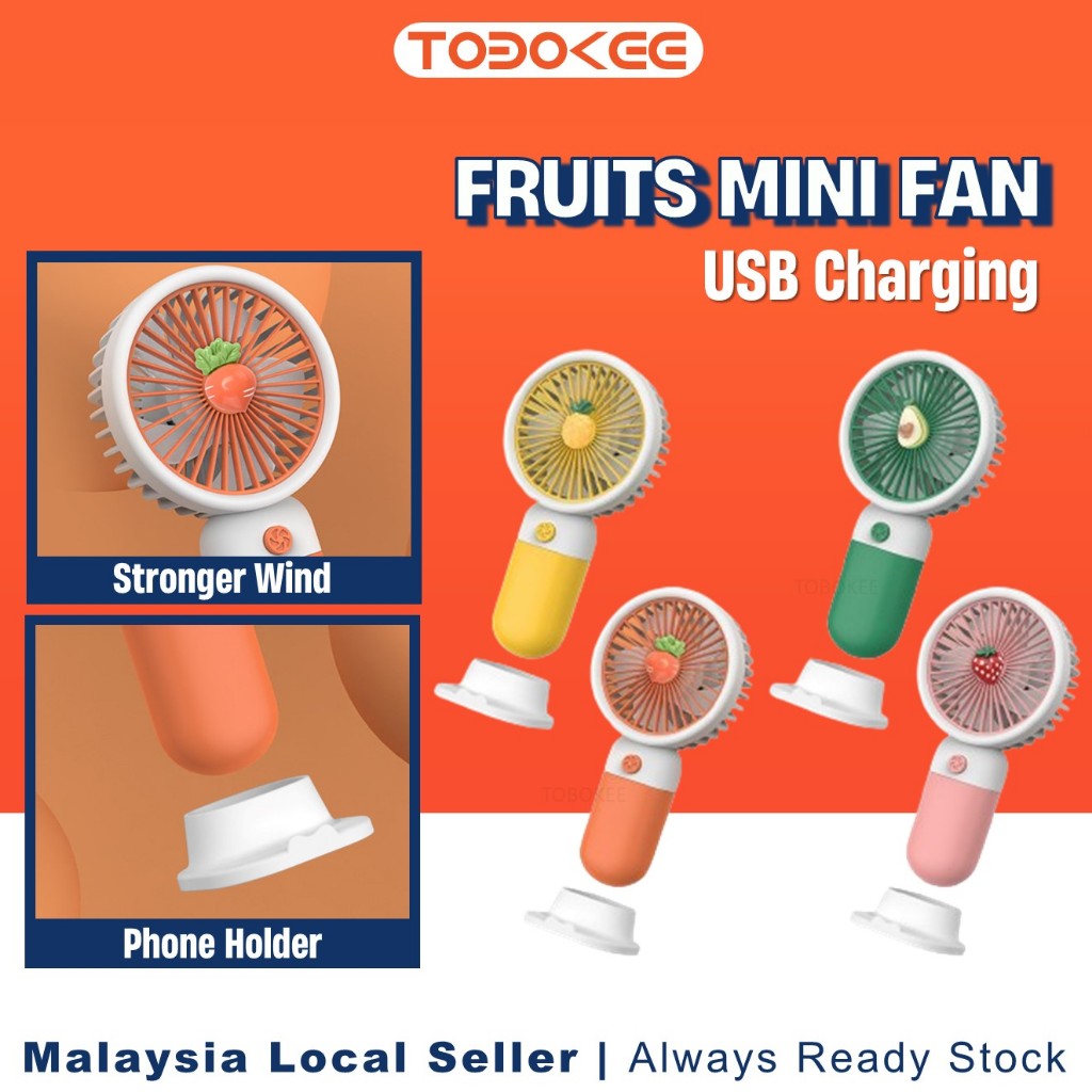 Portable Mini Fan Hand Table Mini Clip Fan USB Charge Battery Desk Cooling Small Kipas Kecil Cute Comel Angin Besar