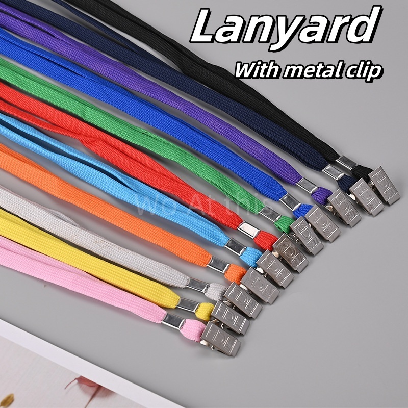 1PC Nylon Lanyard 1x45cm Metal Clip Event Organizer Office Stationery Conference Tali Leher ID Card