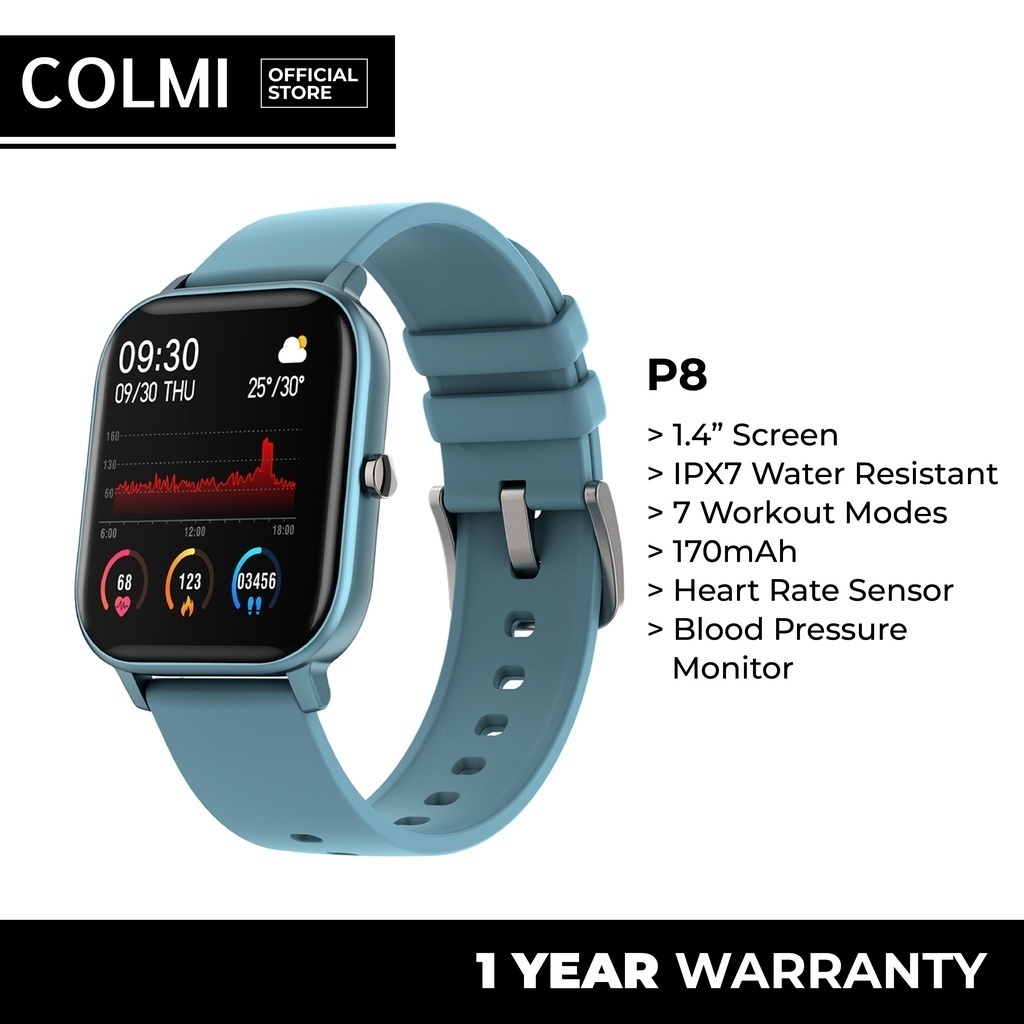 Colmi P8 Smart Watch With 7 Modes Blood Pressure Monitor Health Rate Monitoring (1.4" Full Touch Screen)