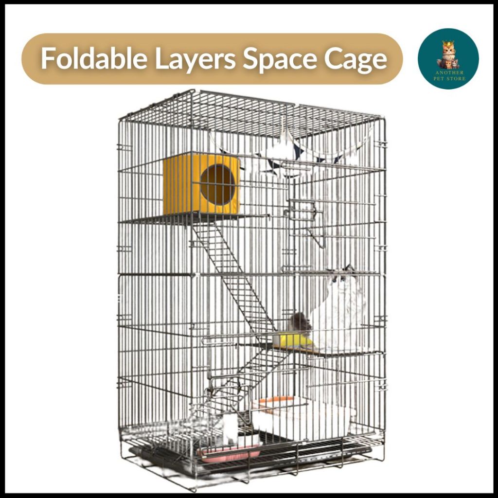 SANGKAR KUCING BESAR 3 TINGKAT LARGE IRON PET CAGE 3 LEVEL 60x42x91cm HIGH QUALITY LOW PRICE Sangkar Murah (Ready Stock)