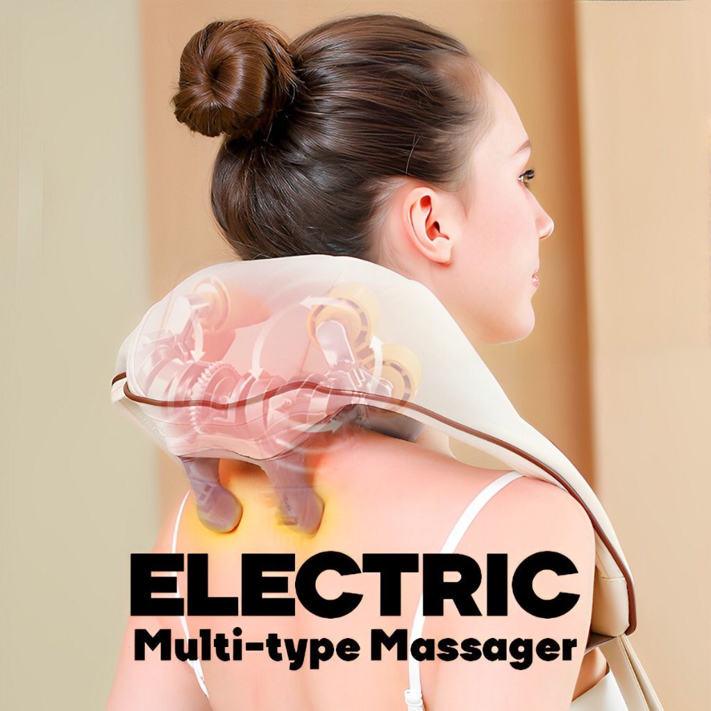 Multi Angle Neck Shoulder Massage Wireless Adjustable Body Massager Clamp Kneading Trapezius Muscle Relax Neck Massager