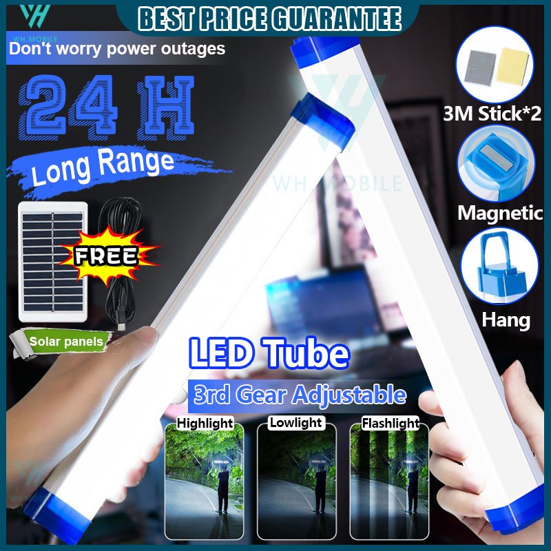 LED Light Tube Portable USB LED Rechargeable Emergency Lights Lampu Camping LED Bulb Lamp Outdoor Light 30W/60W/80W 燈管