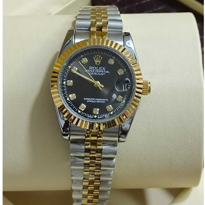 [TOTEN BLACK ]BEST QUAILTY ROL..DATEJUST JAM WOMEN AUTOMATIK LUXURIOUS PREMIUM QUALITY STAINLESS STEEL WATCH BOX ORI