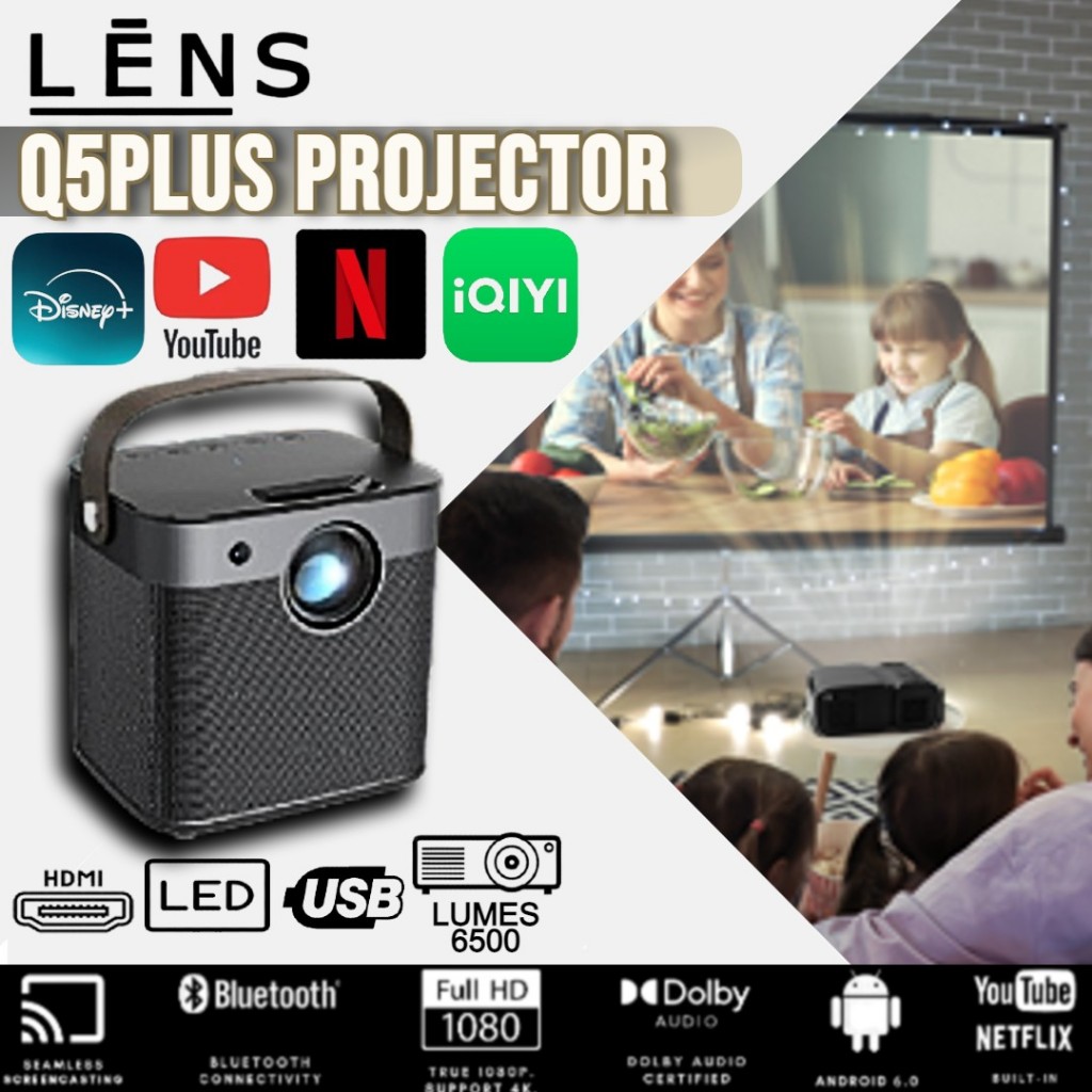 Q5 PLUS/Q3 PRO Projector l Android 10.0 l ULTRA HD l 5G WIFI l LED Screen Mirror l Mini Projector Home Cinema Portable