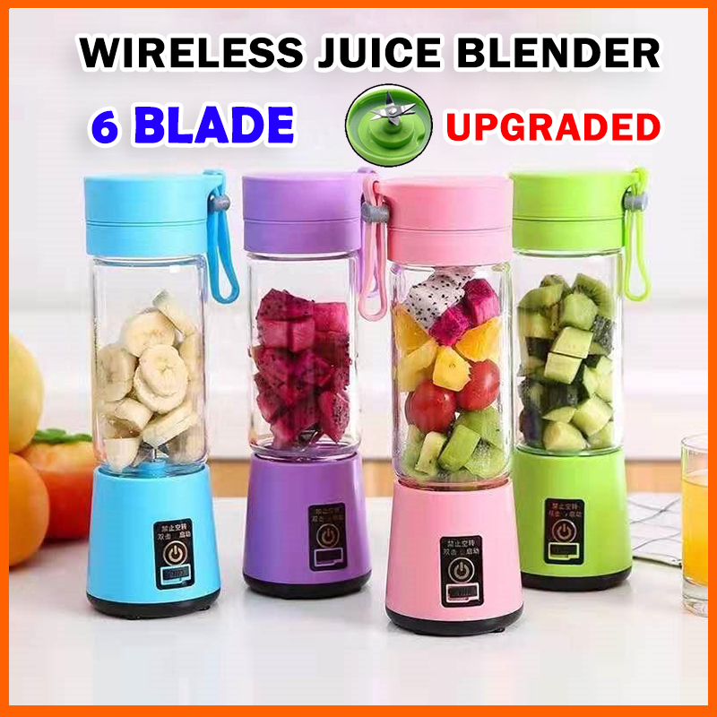 BESTDIY Portable USB Rechargeable Fruit Juice Blender Juice Maker Juicer Blender Mixer 380ML Fruit Juicer