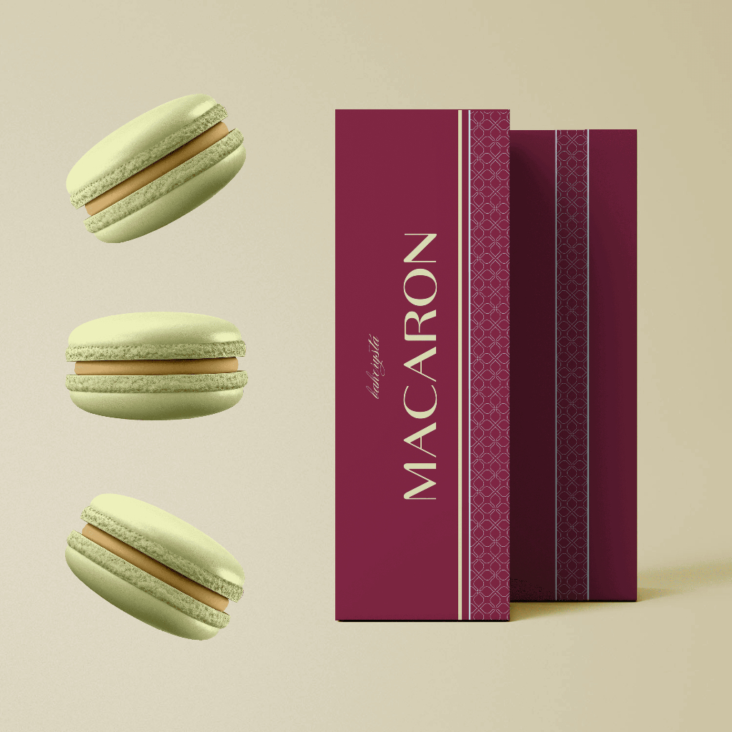 French Macaron Vanilla White Chocolate (5 Pcs) | Pastry Dessert | Makaron / Macaroon