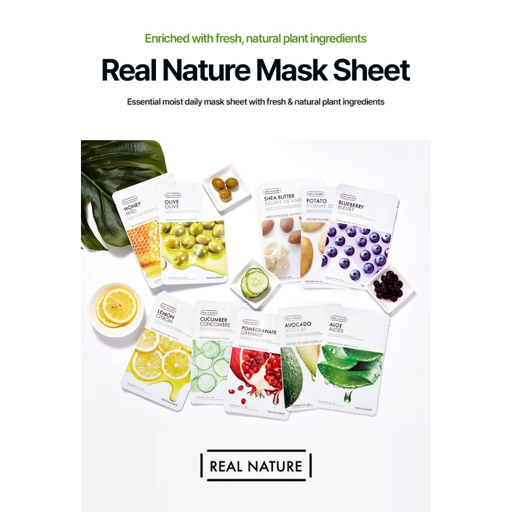 [ Crazy Mask Sheet Deals ] THE FACE SHOP Real Nature Mask Sheet Skincare Sheet Mask Masker Muka 面膜