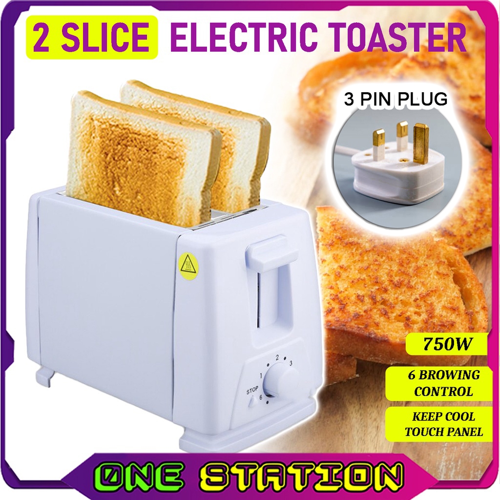 2 Slice Electronic Toaster Pembakar Roti Bread Toaster Electric Toaster Machine 6 Level Bread Maker Sandwich Maker