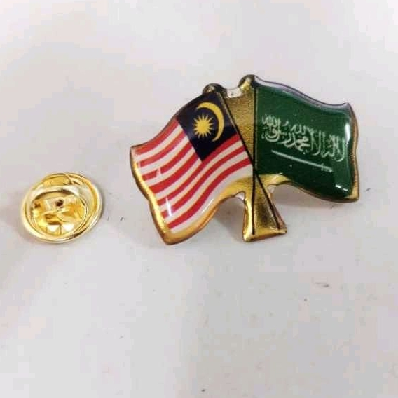 saudi arabia Flag saudi arabia and malaysia collarpin lencana badges mara saudi arabia saudi arabia malaysia