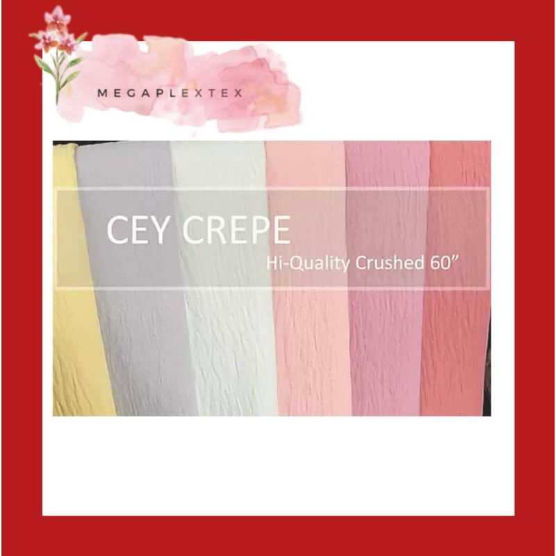 Kain pasang Cey italian crepe cotton ironless (bidang 60)