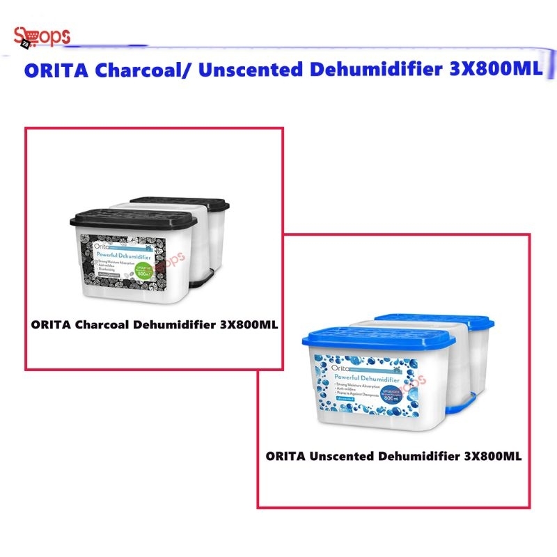 Orita Unscented Dehumidifier (3 x 800ml) / Orita Charcoal Dehumidifier (3 x 800ml)