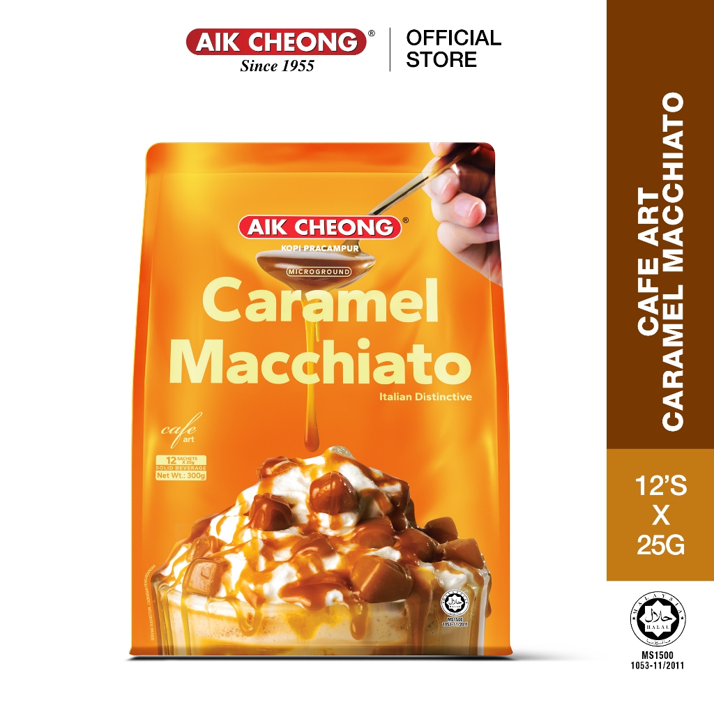 Aik Cheong Caramel Macchiato - Cafe Art (25g x 12 Sachets)