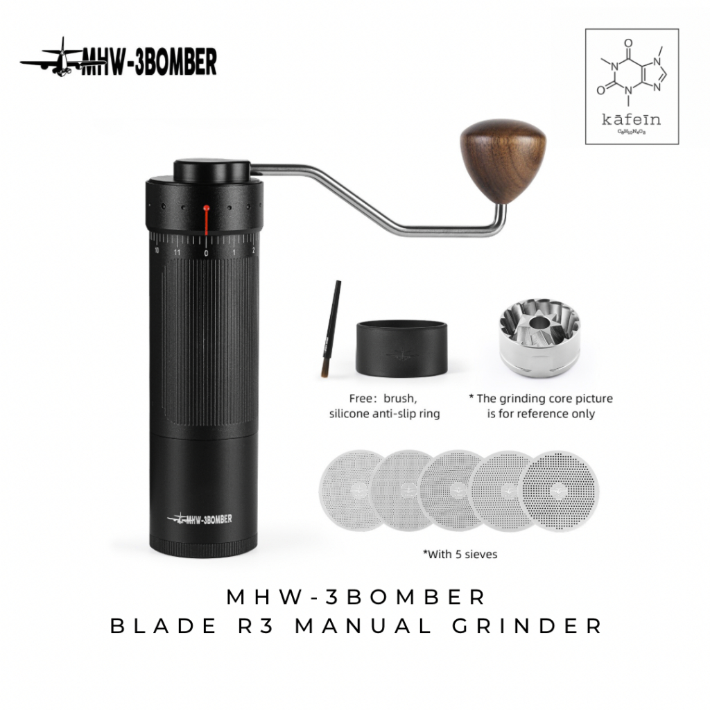 MHW-3Bomber Blade R3 Manual Coffee Grinder | 48MM Burr | External Adjustable | Free 5 Sieve Mesh