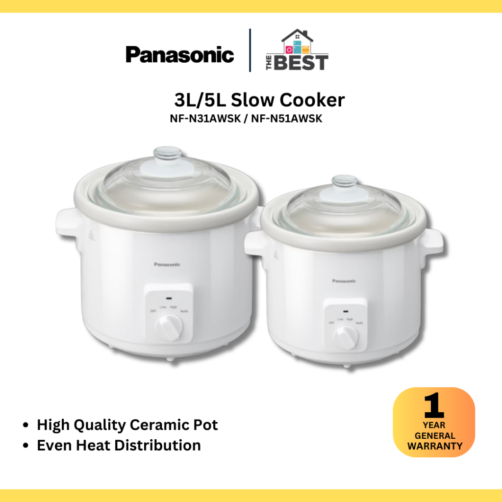 Panasonic 3L / 5L Slow Cooker NF-N31AWSK NF-N51AWSK  Ceramic Cooker Multi Cooker 慢炖锅