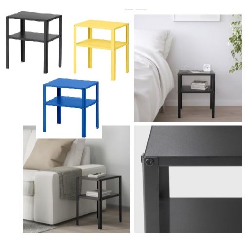 SWEDISH DESIGN KNARREVIK Bedside Table / Bed Table / side table , black / blue / yellow