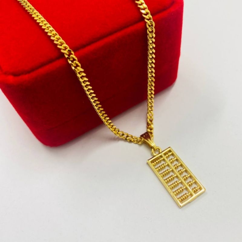 Rantai Leher Sauh Mesin Emas Korea Cop916 Necklaces