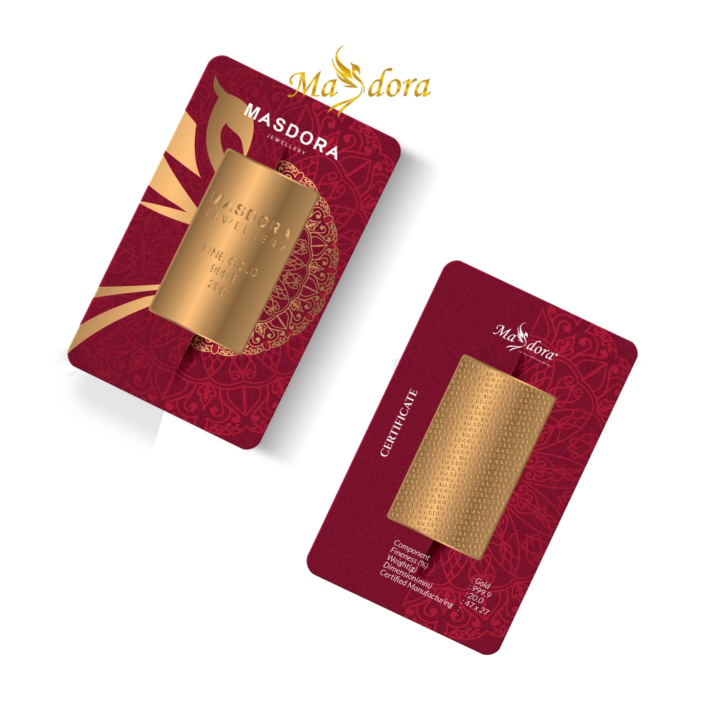 MASDORA 999.9 Gold Signature Gold Bullion Bar ~ 20.00GM (EMAS 999.9/24K)