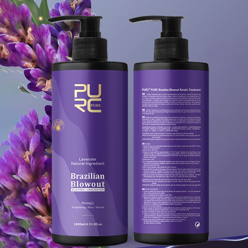 PURC Brazilian Lavendar Keratin Treatment Smooth Repair Straight Hair Advanced Salon Hair Care 1000ml