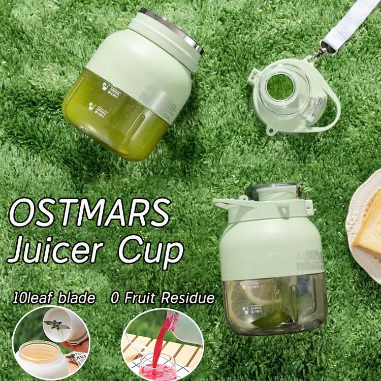 【800ML】OSTMARS Juicer Cup Mini Portable Blender With Rubber Straw Large Capacity Outdoor Sports Wireless Electric Blande