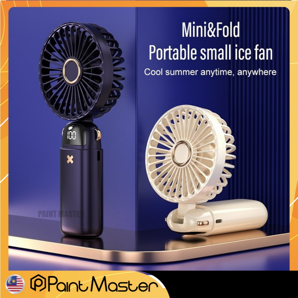 【 5 Speed 】3000mAh Portable USB Mini Fan kipas mini kipas tangan Mini Fan Rechargeable Handheld Fan with Led Display