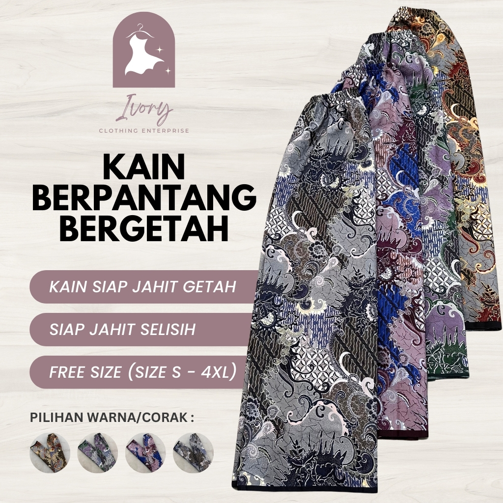 Kain Berpantang Bergetah / Confinement Sarong / Kain Batik Instant / Basahan / Maternity Skirt [1009 - 1012]