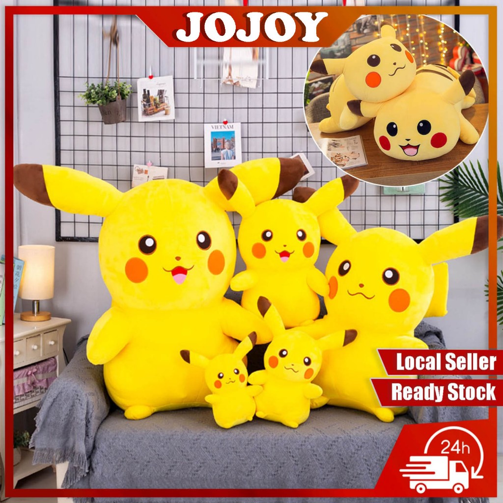 JOJOY Sleeping Pikachu Doll Pillow Hug Bolster Pokemon Toys Stuffed Plush Toys Children Doll Cartoon Doll Anak Patung