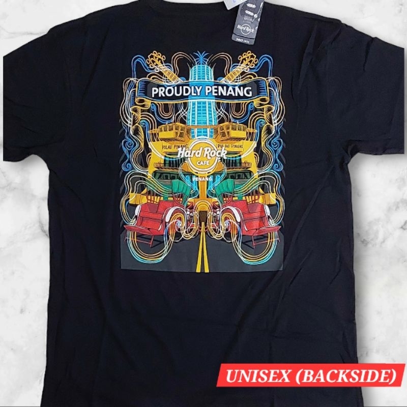 💯🇲🇾 𝗚𝗘𝗡𝗨𝗜𝗡𝗘 𝗛𝗔𝗥𝗗 𝗥𝗢𝗖𝗞 𝗖𝗔𝗙𝗘 𝗛𝗢𝗧𝗘𝗟 𝗣𝗘𝗡𝗔𝗡𝗚 UNISEX T-SHIRT PROUDLY PENANG BECA TRISHAW XL