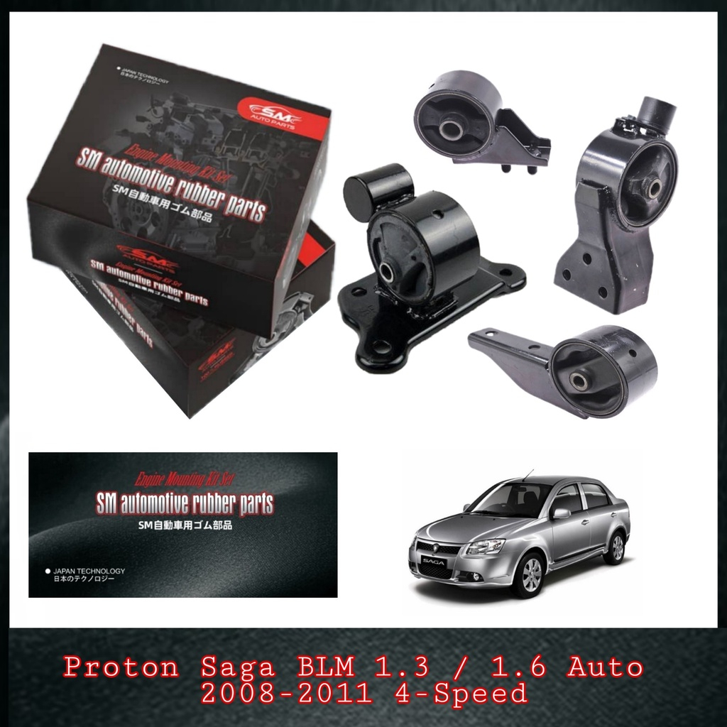 SM Engine Mounting Set - Proton Saga BLM 1.3 1.6 Auto 2008-2011 ( 1+1Year Warranty Unlimited Mileage)