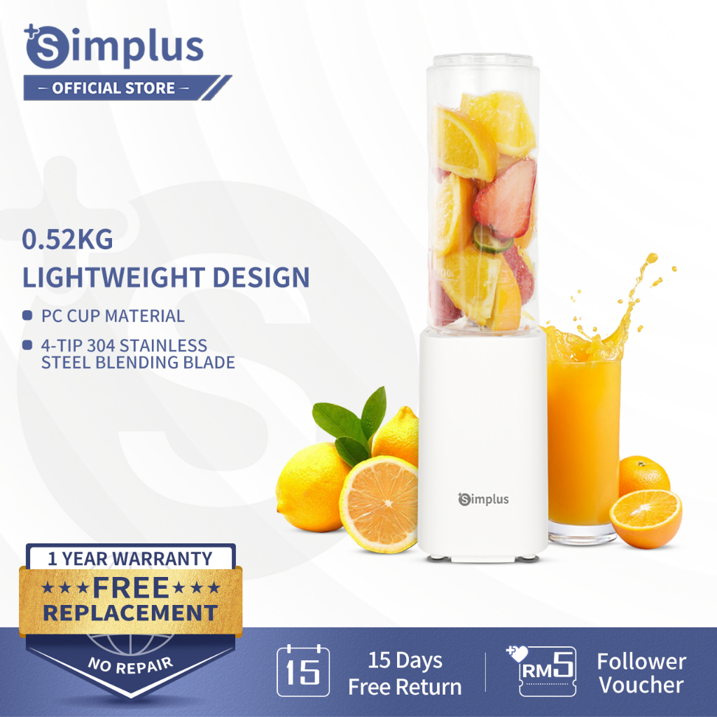 Simplus Food Processor Portable 280ML Capacity Juicer with Travel Cup Design 150W Power 0.52kg Elektrik Pengisar