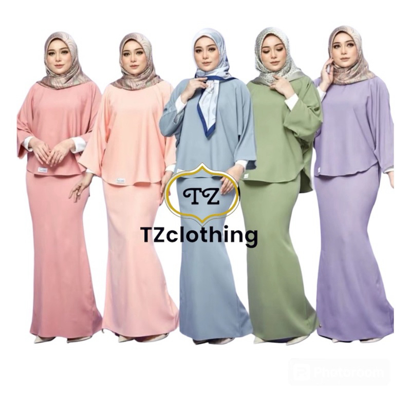 Kurung Mini Kaftan butterfly Ironless-Size S - 2XL by TZclothing