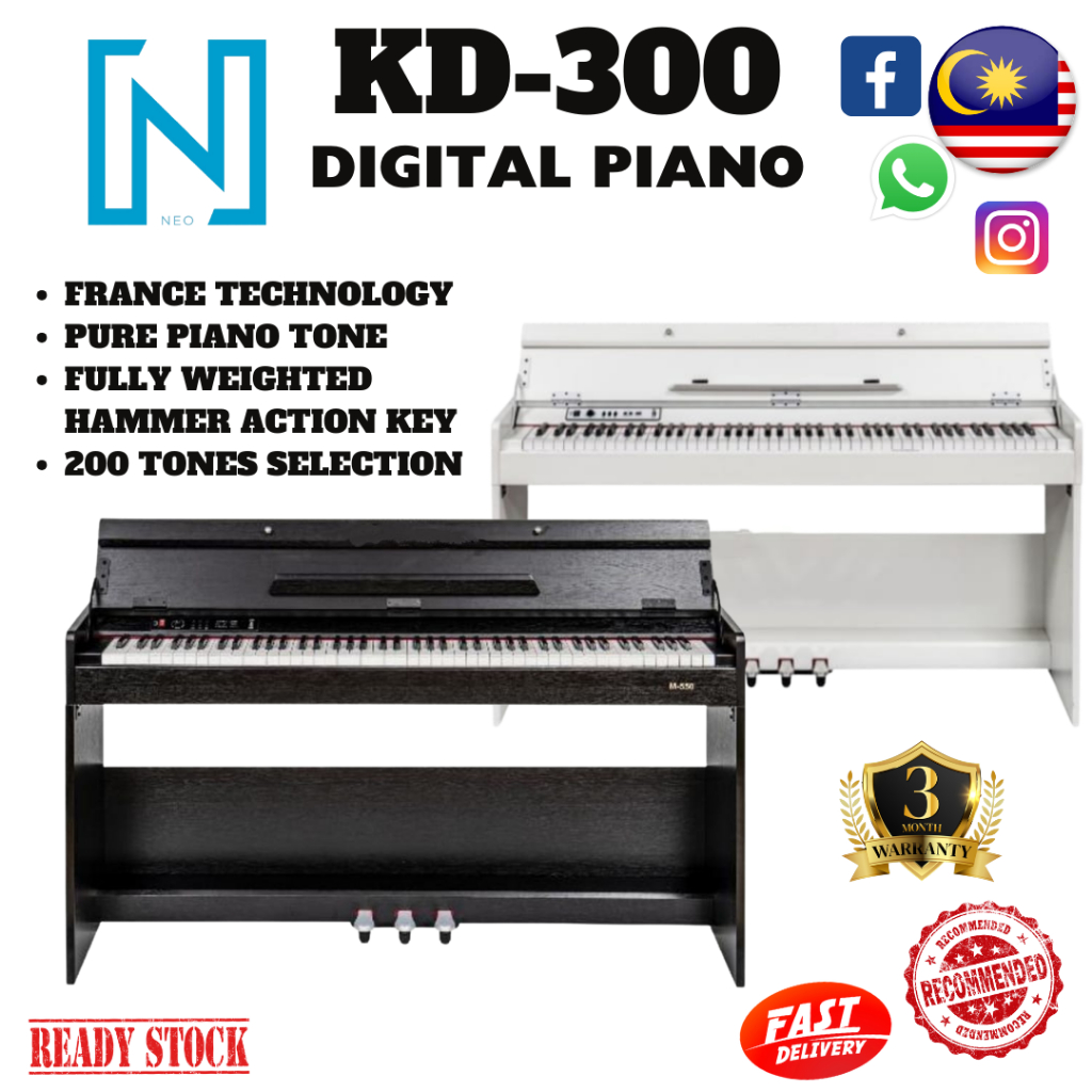 ☆☆EXAM GRADED☆☆ DIGITAL PIANO KD-300 PURE PIANO TUNE + FREE PIANO BENCH + FREE HEADPHONE