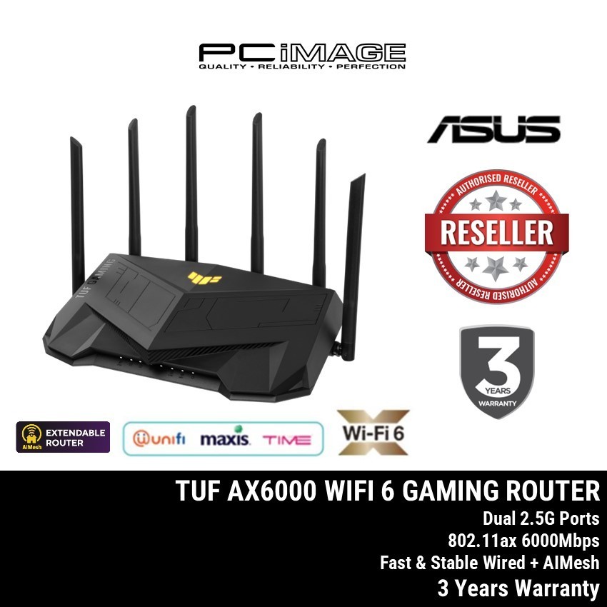 ASUS TUF Gaming TUF-AX6000 / TUF-AX4200 Dual Band WiFi 6 Gaming Router NETWORK 3YW SUPPORT TM Unifi,