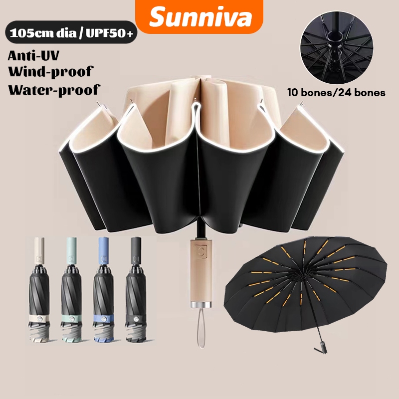 High Quality Umbrella Automatic Reverse Foldable Large Full Auto Open Close Sun Rain Umbrellas UV Wind Proof with Bag