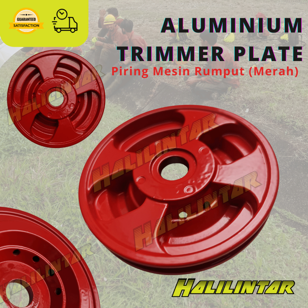 Trimmer head aluminium steel plate piring mesin potong rumput merah silver hitam heavy duty 2.4mm 2.7mm 3.5mm