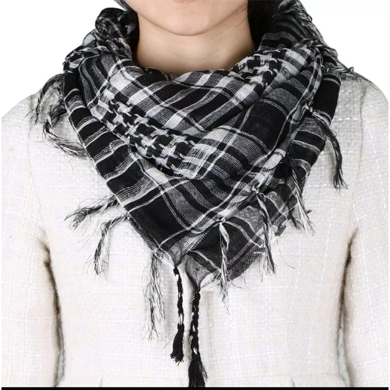 17 Black and white Yassir Arafat Scarf Shemagh Arab Save Gaza Men Women Boy Girl Boycot Demo Protest Fashion Islamic