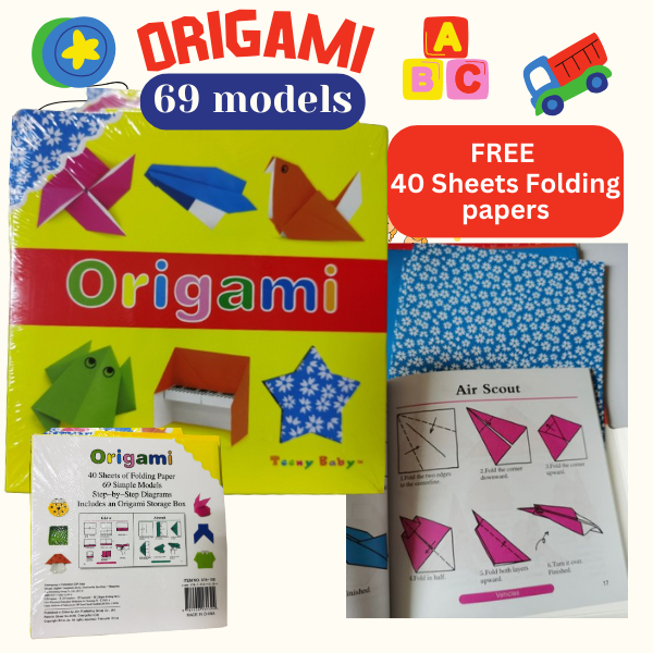 School Holiday Game Origami kids early learning book 69 simple models Kertas Kraf Seni Paper Game 儿童玩具折叠纸教书60种图案教学