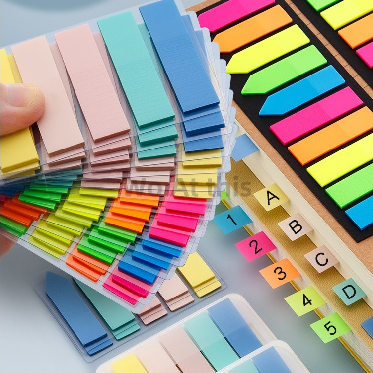 100PCS Stick on Notes/Index Sticker Bookmark Memo Sticky Notes Checklist Organizer Classification