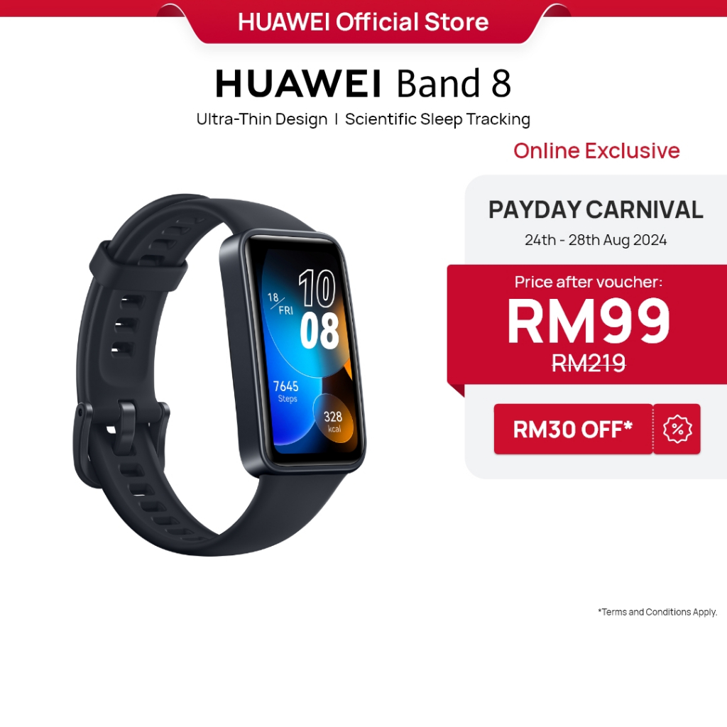 HUAWEI Band 8 Smartwatch Ultra-Thin Design Scientific Sleep Tracking 14 Days Battery Life