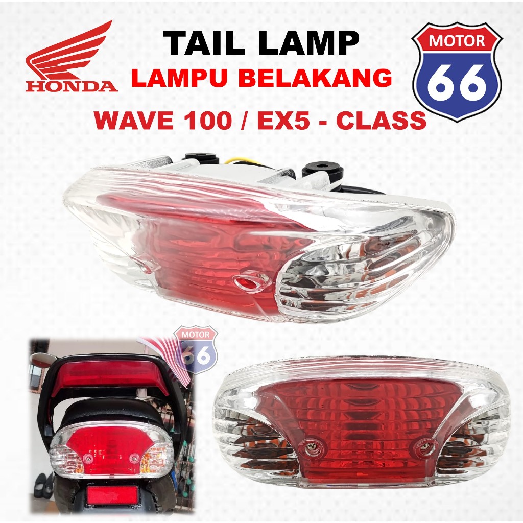 EX5 Class / Wave 100 Lampu Belakang Assy, W100, HONDA Tail Lamp / Tail Light, OEM, Wave100 TailLamp