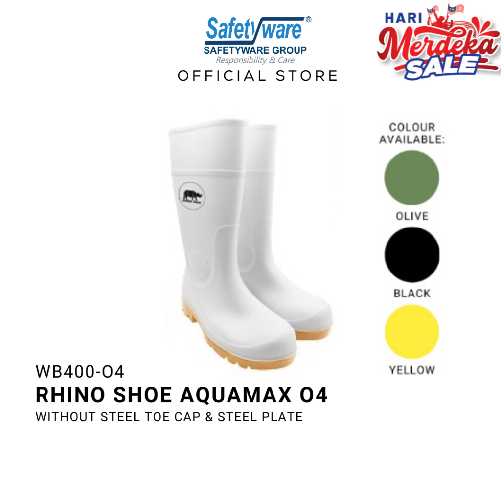 RHINO SHOE WB400-O4 Aquamax Waterproof Wellington Boots | Premium | Kasut Hujan | Kasut Kebun