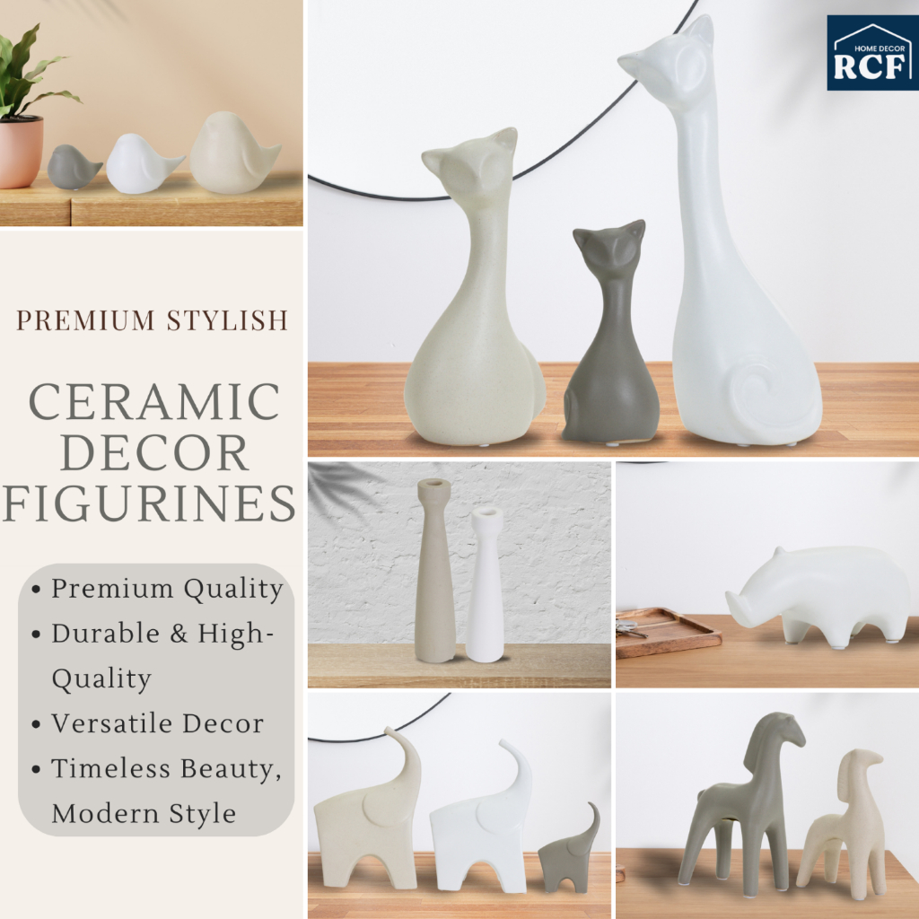 RCF Ceramic Decor Figurines | Stylish Home Decor Accents | Modern Artistic Figurines