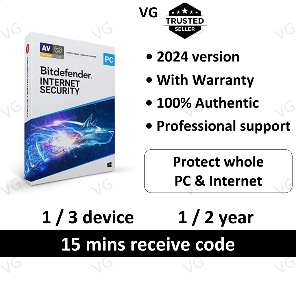 [100% Bitdefender Malaysia] Bitdefender lnternet Security 2024 PC laptop computer windows anti virus antivirus software