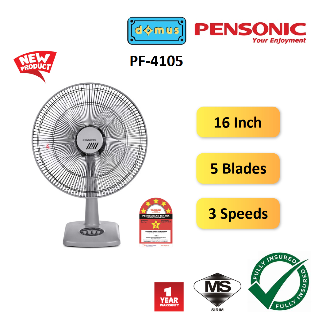 Pensonic Table Fan 16 Inch Desk Fan Kipas Meja 16" PF-4105 Replace PF-41B