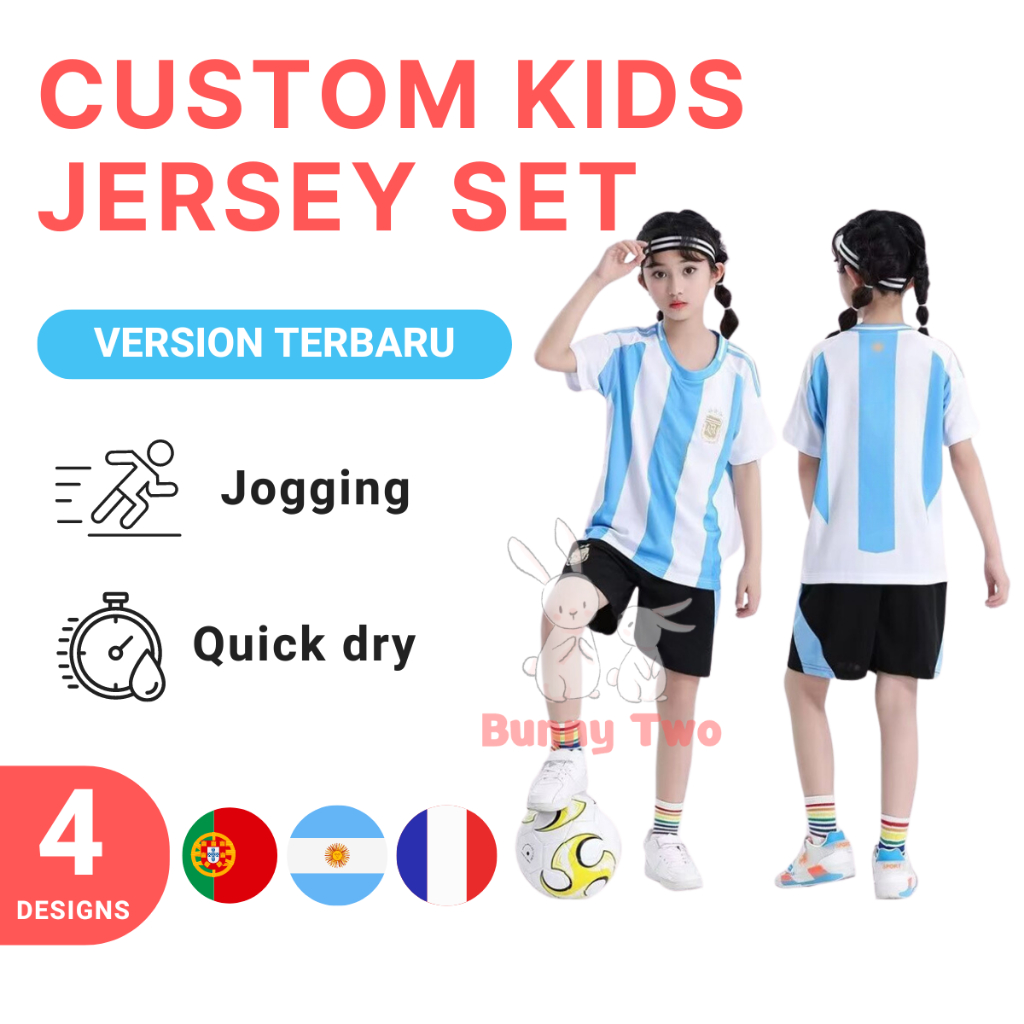 nama custom jersi budak kids custom jersey set bola jersey custom name number